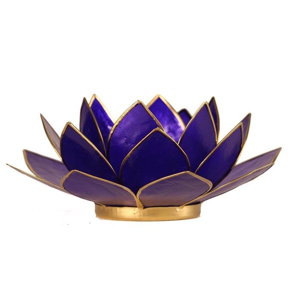 Lotus sfeerlicht indigo 6e chakra goudrand 13.5CM