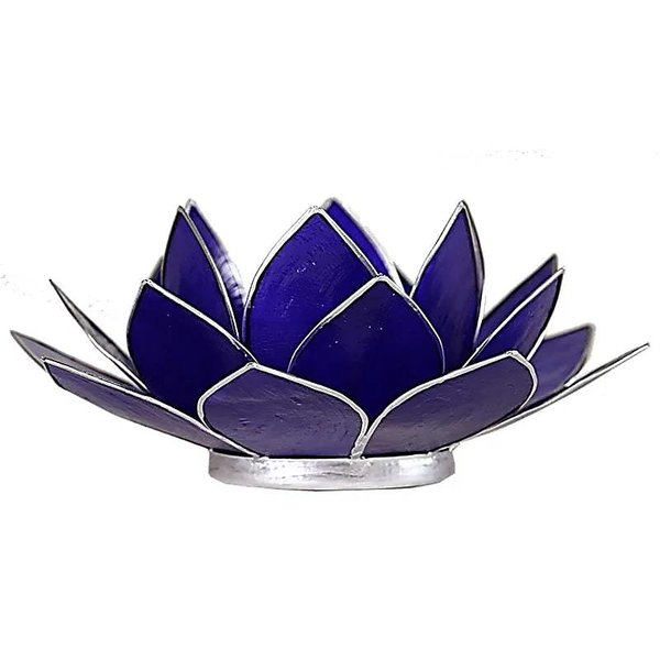 Lotus sfeerlicht indigo 6e chakra zilver 13.5CM
